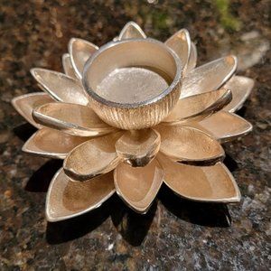 Roost lotus flower pillar candle holder brass "Small"